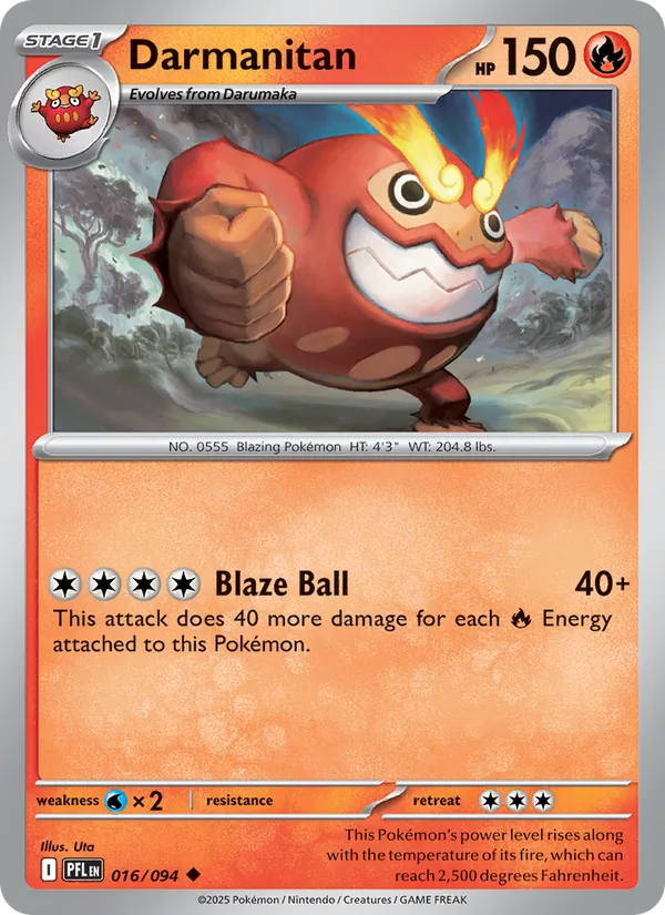 Darmanitan Non-Holo 016/94 Phantasmal Flames Pokémon Card