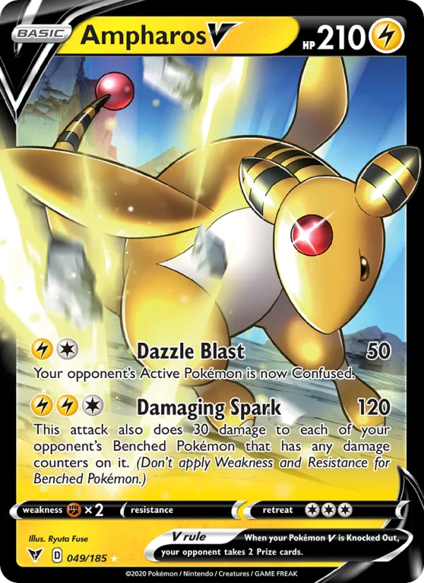 Ampharos V Holo 049/185 Vivid Voltage Pokémon Card
