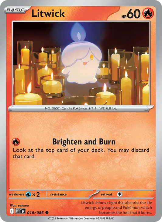 Litwick Normal 016/86 White Flare Pokémon Card