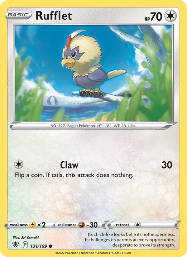 Rufflet Reverse Holo 131/189 Astral Radiance Pokémon Card