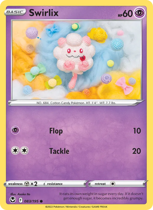 Swirlix Normal 083/195 Silver Tempest Pokémon Card