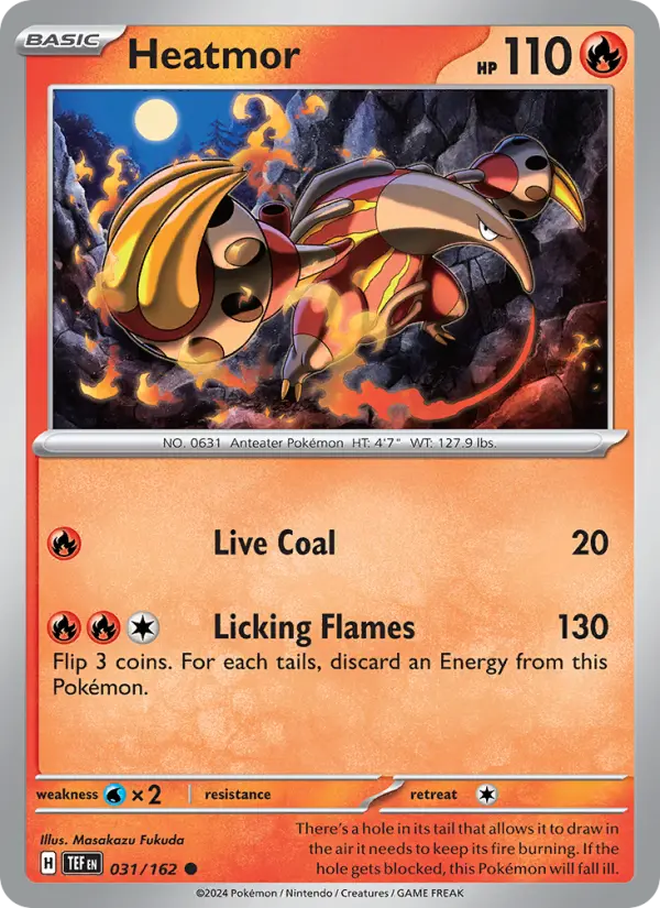 Heatmor Reverse Holo 031/162 Temporal Forces Pokémon Card