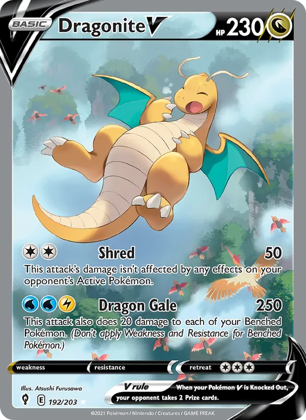Dragonite V Holo 192/203 Evolving Skies Pokémon Card