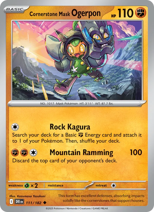 Cornerstone Mask Ogerpon Normal 111/182 Destined Rivals Pokémon Card
