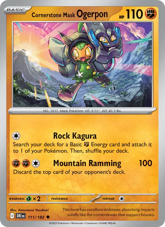 Cornerstone Mask Ogerpon Normal 111/182 Destined Rivals Pokémon Card