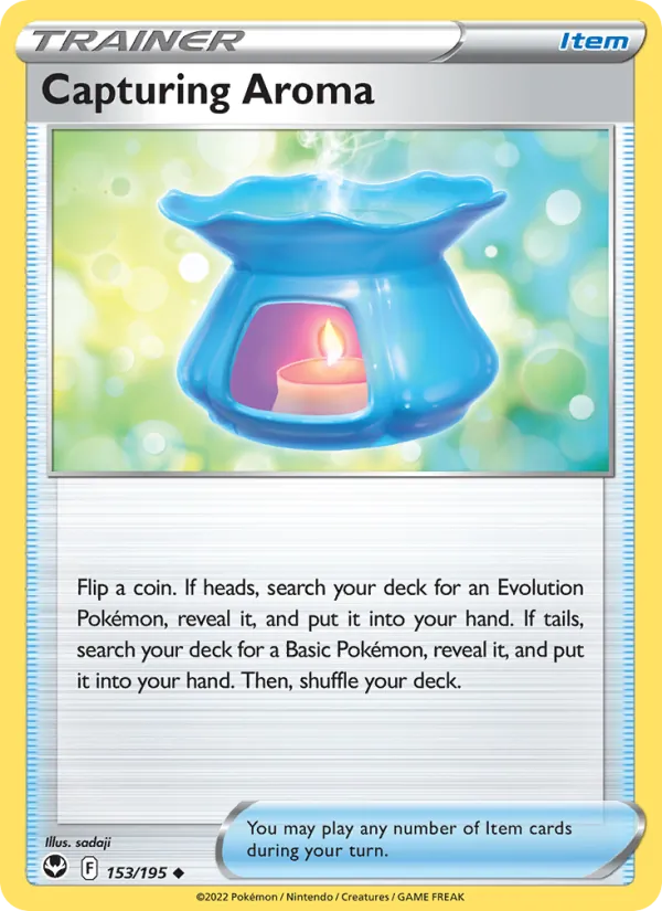 Capturing Aroma Reverse Holo 153/195 Silver Tempest Pokémon Card