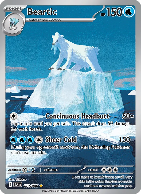 Beartic Holo 110/86 Black Bolt Pokémon Card
