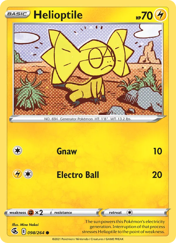 Helioptile Reverse Holo 098/264 Fusion Strike Pokémon Card