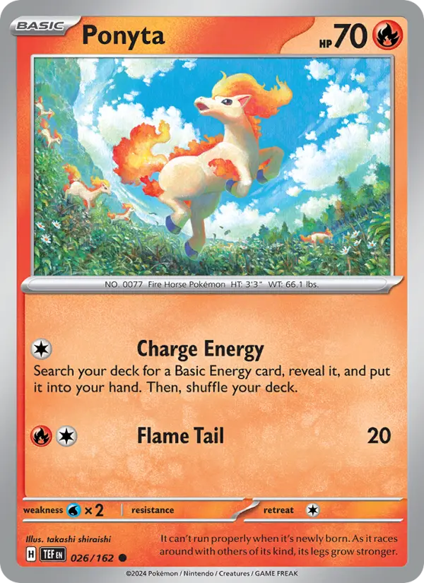 Ponyta Reverse Holo 026/162 Temporal Forces Pokémon Card