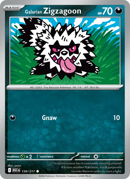 Galarian Zigzagoon Normal 130/217 Ascended Heroes Pokémon Card