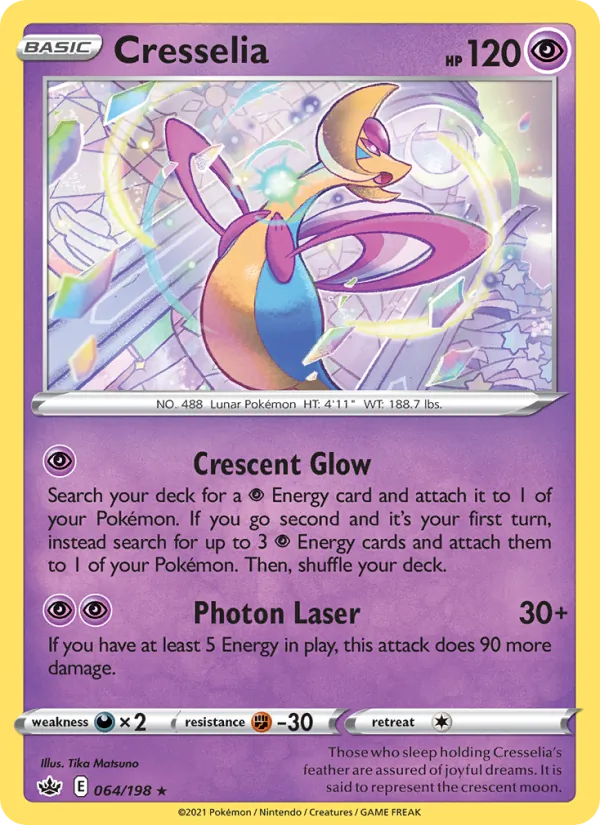 Cresselia Reverse Holo 064/198 Chilling Reign Pokémon Card