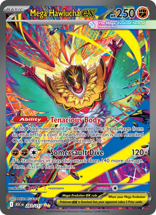 Mega Hawlucha ex Holo 283/217 Ascended Heroes Pokémon Card