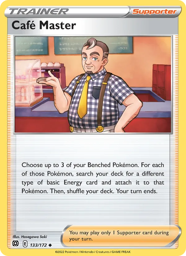 Café Master Reverse Holo 133/172 Brilliant Stars Pokémon Card