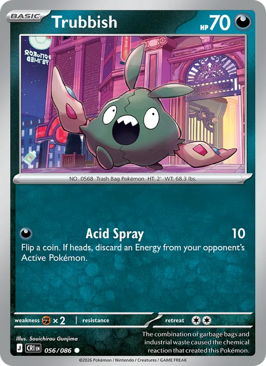 Trubbish Normal 056/86 Chaos Rising Pokémon Card