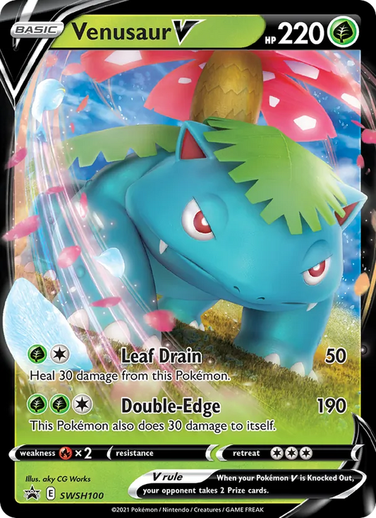 Venusaur V Holo WH100/307 SWSH Black Star Promos Pokémon Card