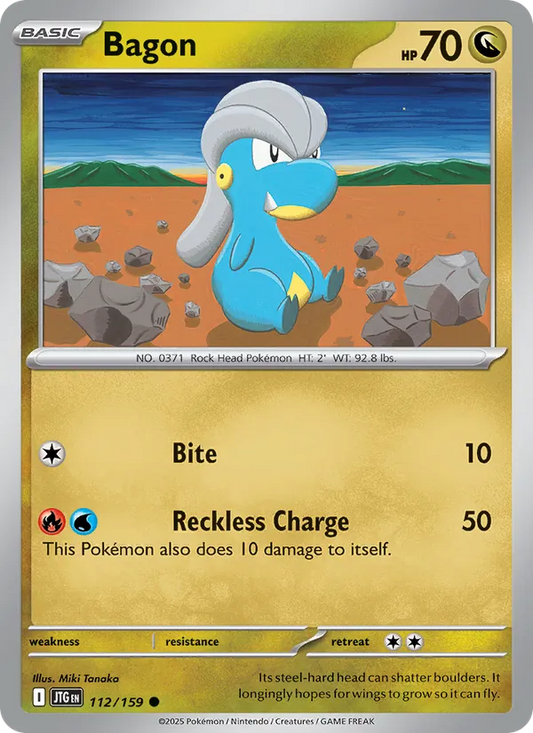 Bagon Normal 112/159 Journey Together Pokémon Card