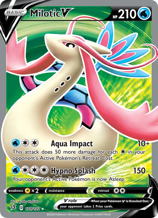 Milotic V Holo 179/192 Rebel Clash Pokémon Card