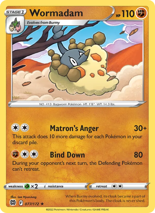 Wormadam Reverse Holo 077/172 Brilliant Stars Pokémon Card