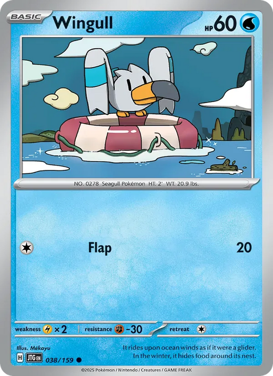 Wingull Normal 038/159 Journey Together Pokémon Card