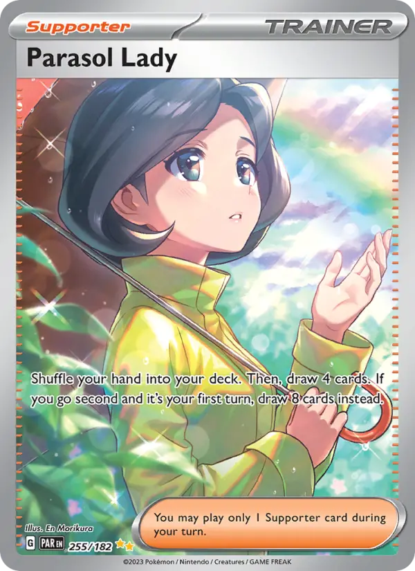 Parasol Lady Holo 255/182 Paradox Rift Pokémon Card