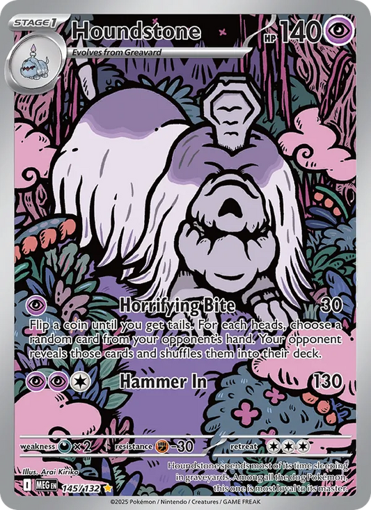 Houndstone Holo 145/132 Mega Evolution Pokémon Card