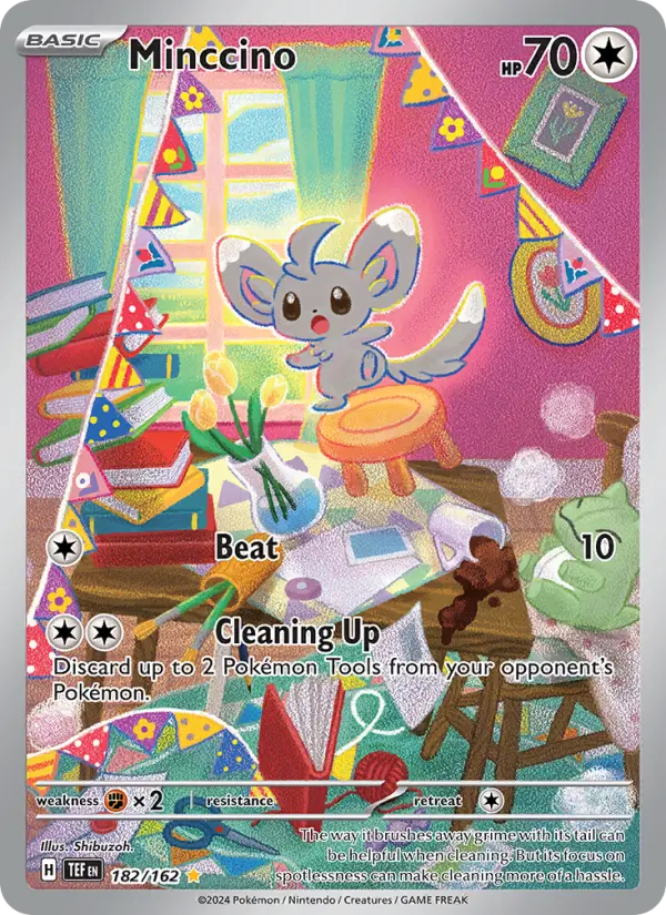 Minccino Holo 182/162 Temporal Forces Pokémon Card