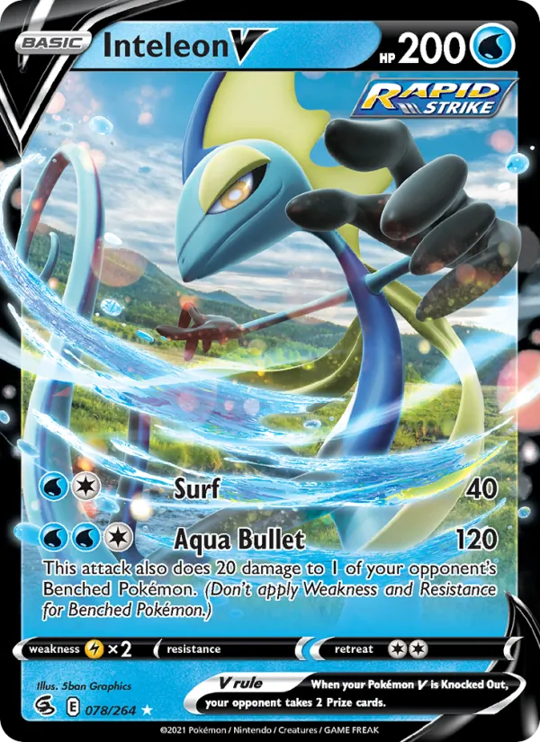 Inteleon V Holo 078/264 Fusion Strike Pokémon Card