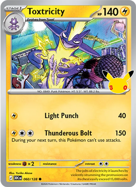 Toxtricity Normal 060/128 30th Celebration Pokémon Card