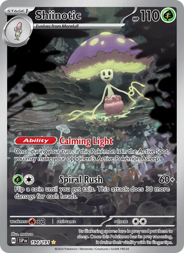 Shiinotic Holo 194/191 Surging Sparks Pokémon Card