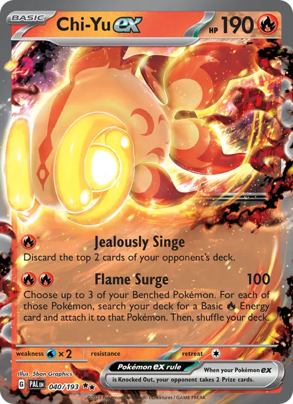 Chi-Yu ex Holo 040/193 Paldea Evolved Pokémon Card