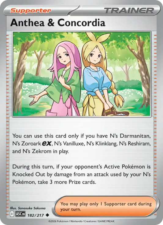 Anthea & Concordia Reverse Holo 182/217 Ascended Heroes Pokémon Card