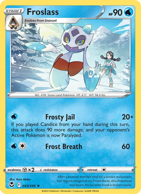 Froslass Reverse Holo 043/195 Silver Tempest Pokémon Card