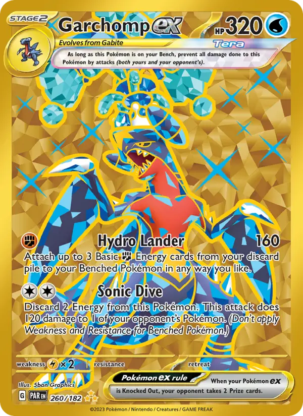 Garchomp ex Holo 260/182 Paradox Rift Pokémon Card