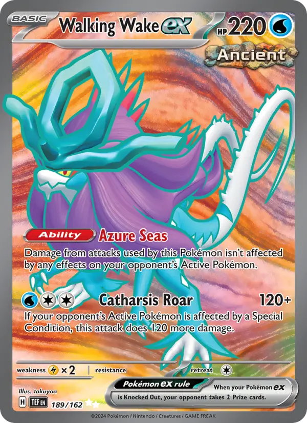 Walking Wake ex Holo 189/162 Temporal Forces Pokémon Card