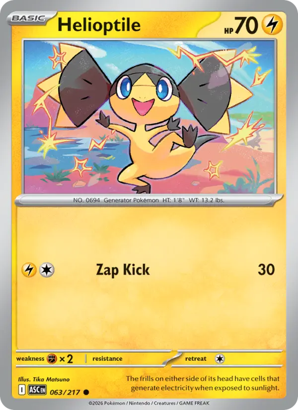 Helioptile Reverse Holo 063/217 Ascended Heroes Pokémon Card