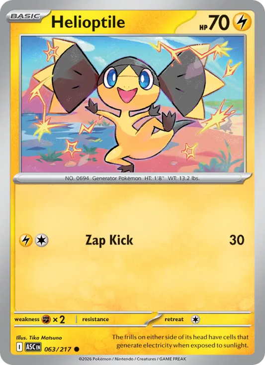 Helioptile Reverse Holo 063/217 Ascended Heroes Pokémon Card