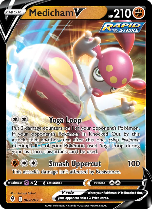Medicham V Holo 083/203 Evolving Skies Pokémon Card
