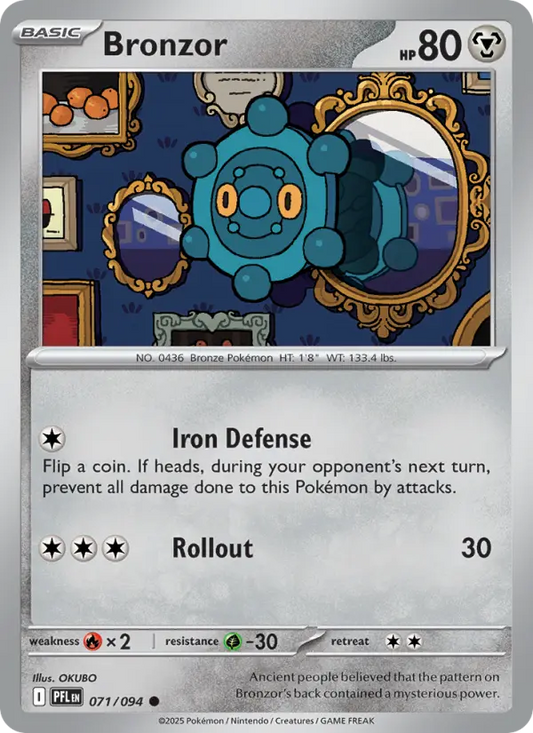 Bronzor Reverse Holo 071/94 Phantasmal Flames Pokémon Card