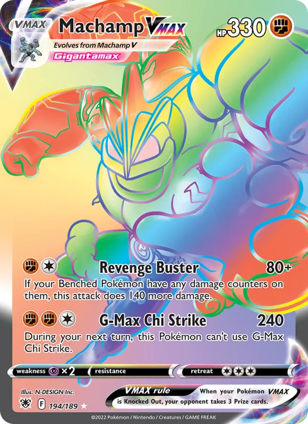 Machamp VMAX Holo 194/189 Astral Radiance Pokémon Card