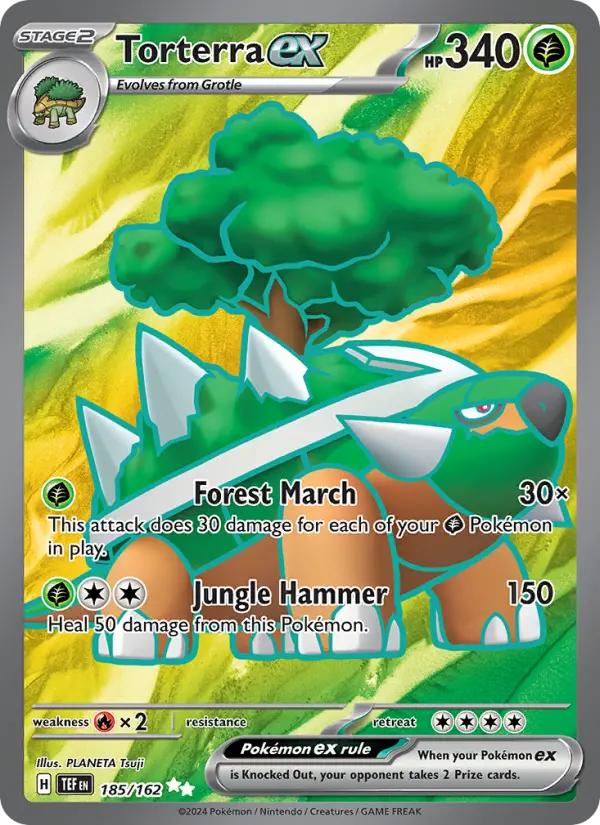 Torterra ex Holo 185/162 Temporal Forces Pokémon Card