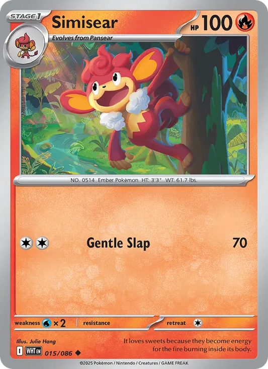 Simisear Normal 015/86 White Flare Pokémon Card