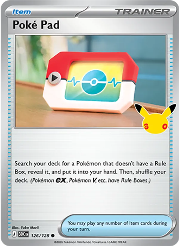 Poké Pad Normal 126/128 30th Celebration Pokémon Card
