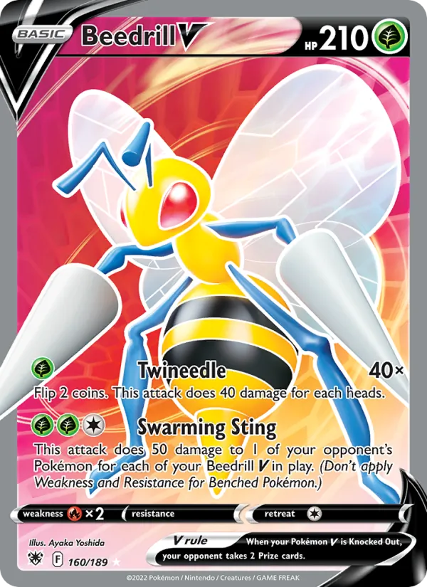 Beedrill V Holo 160/189 Astral Radiance Pokémon Card