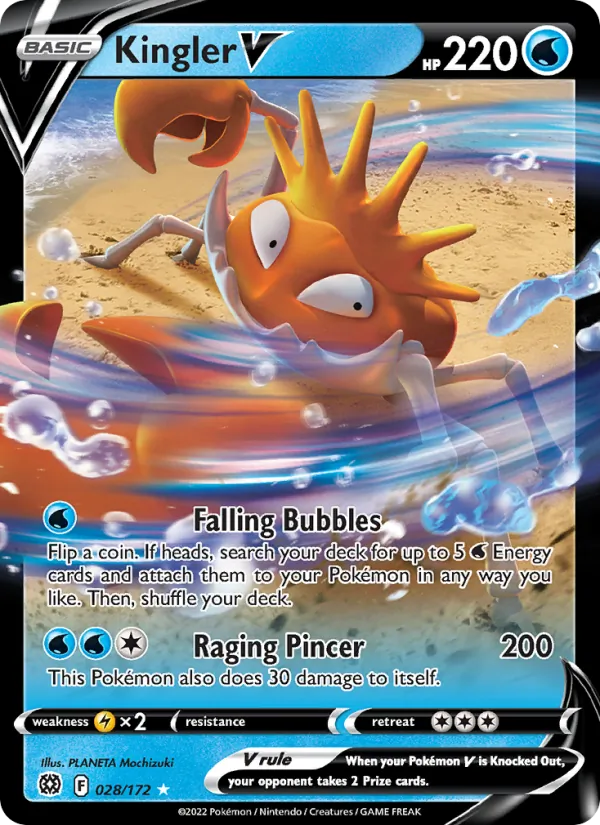 Kingler V Holo 028/172 Brilliant Stars Pokémon Card