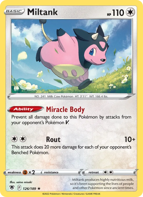 Miltank Reverse Holo 126/189 Astral Radiance Pokémon Card