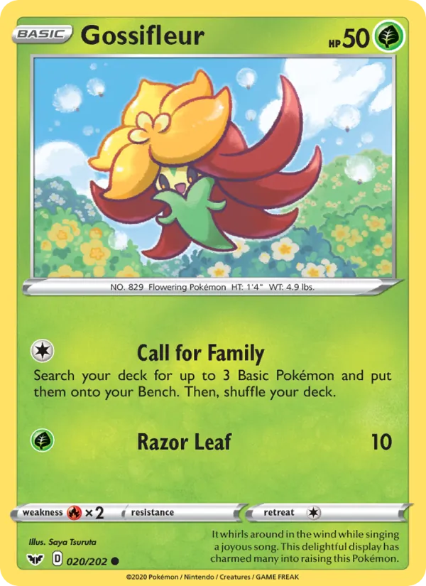 Gossifleur Reverse Holo 020/202 Sword & Shield Pokémon Card