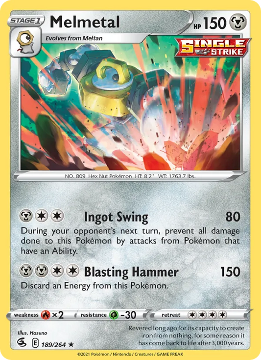 Melmetal Holo 189/264 Fusion Strike Pokémon Card