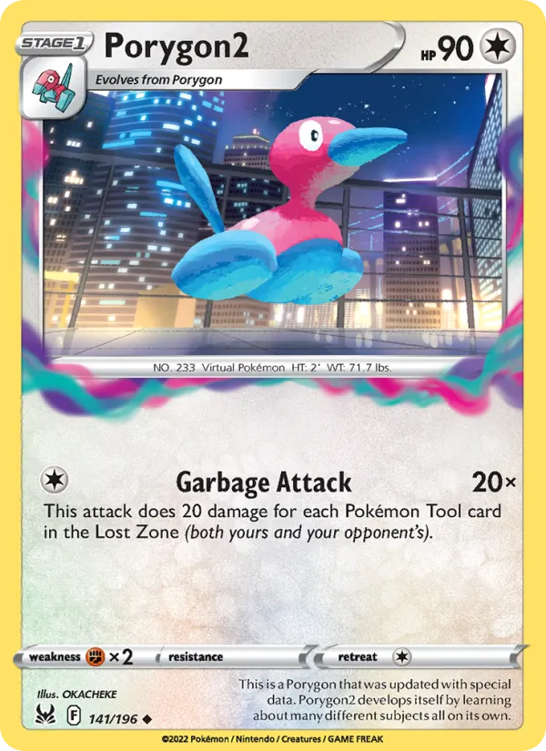 Porygon2 Reverse Holo 141/196 Lost Origin Pokémon Card