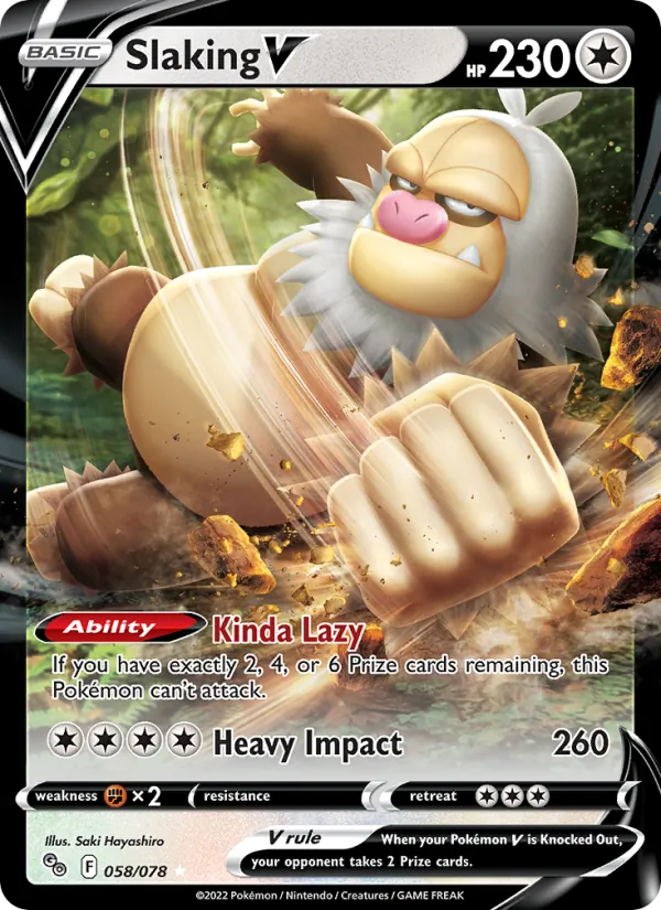 Slaking V Holo 058/78 Pokémon GO Pokémon Card