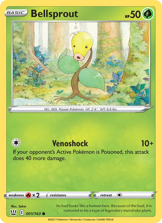 Bellsprout Reverse Holo 001/163 Battle Styles Pokémon Card